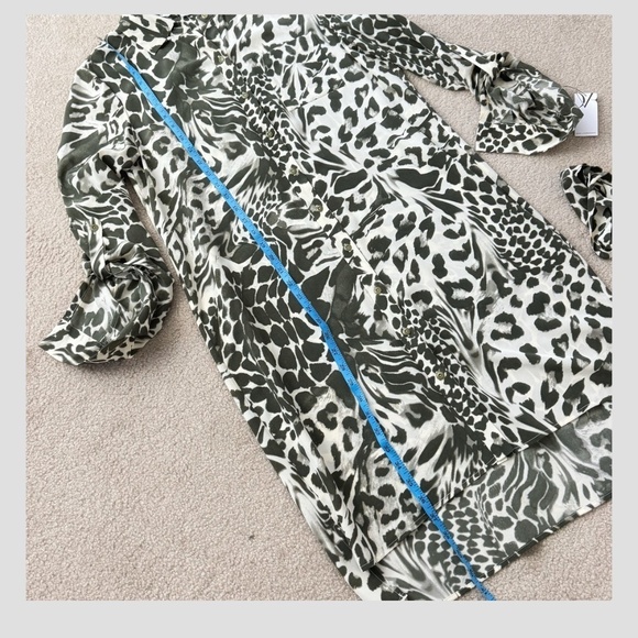 NWT Diane Von Furstenberg Shirt Dress Button Front Belted Long Sleeve Silk Sz 10 - Picture 13 of 16